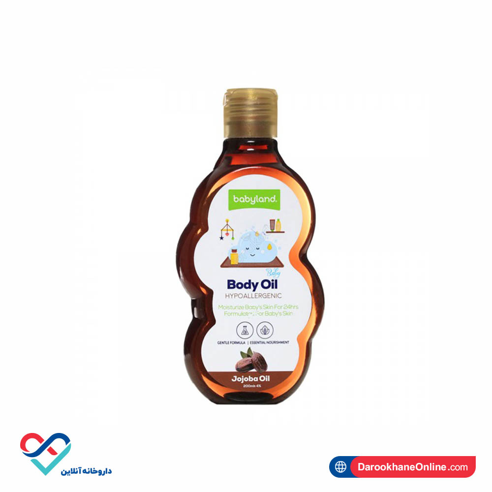 baby land oil.jpg روغن بچه بی بی لند حاوی روغن جوجوبا 200 میلی - Image 1